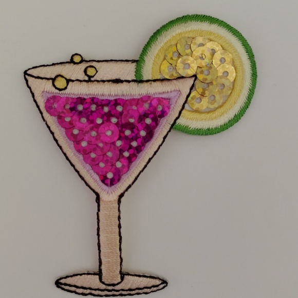 Colorful Cocktail Iron On Appliques Embroidered And Sequined - NEW - Picture 4 of 14